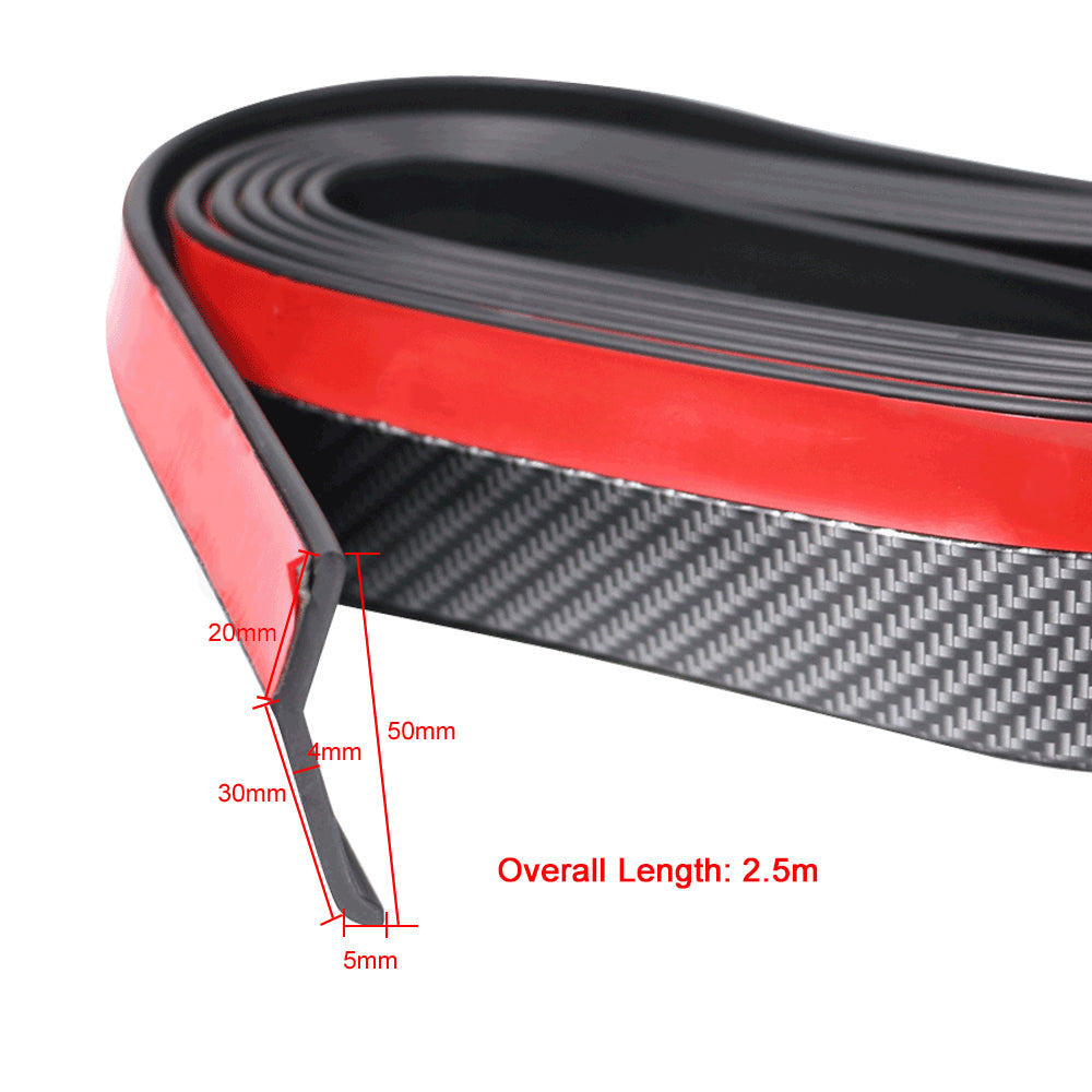 Universal Fitment Carbon Fiber Print CFL Front Bumper Chin Lip PVC