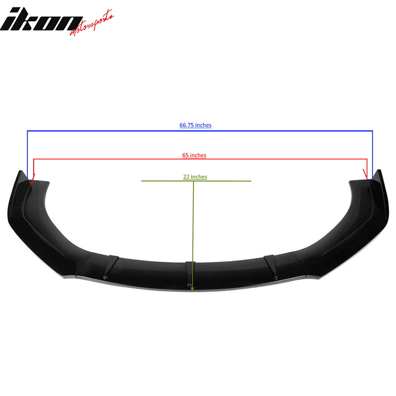 Universal IKON Style Unpainted 3PCS Front Lip Splitter Spoiler PU