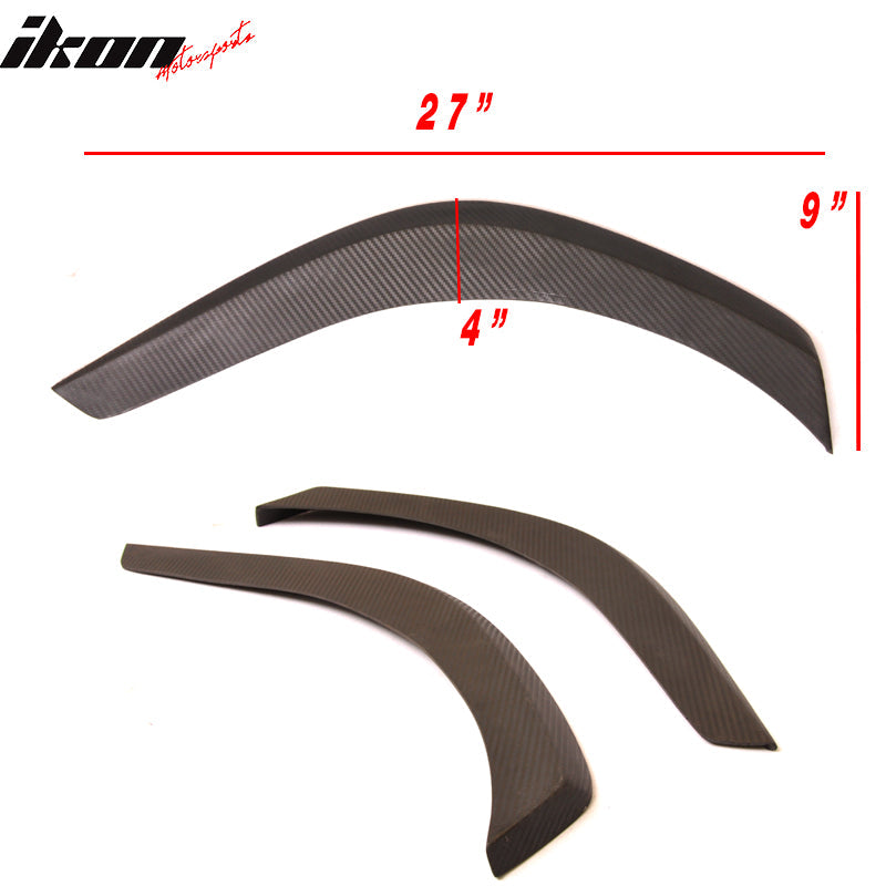 Universal 27x9" Carbon Fiber Print Front Rear Bumper Lip Splitter 2PCS
