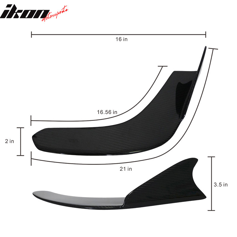 Universal Type 1 Carbon Fiber Front Bumper Lip Splitter Winglet 2PCS