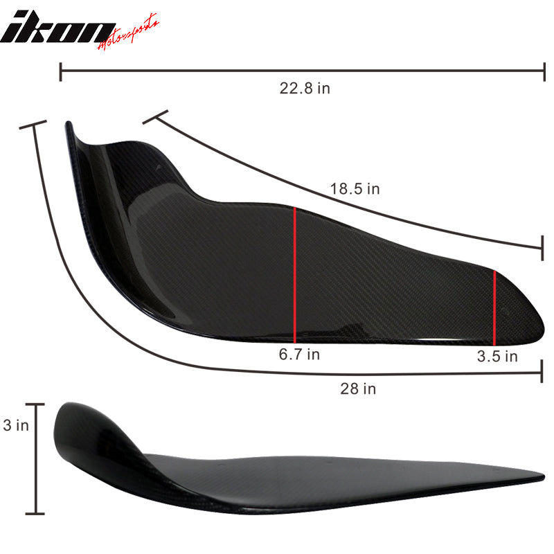 Universal Type 2 Front Bumper Lip Splitter Winglet Carbon Fiber