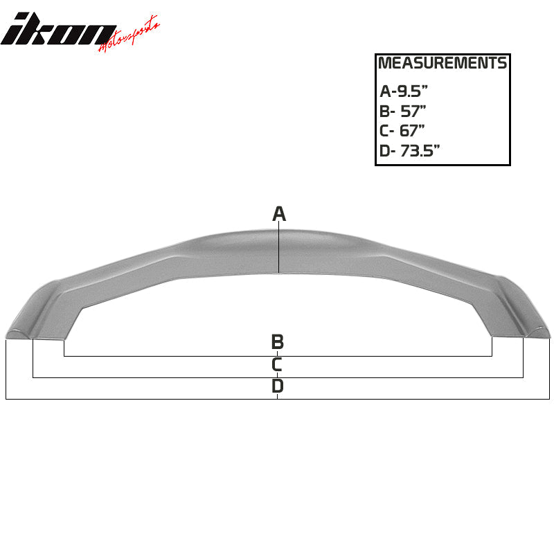 Universal RB 68x20in PP Front Bumper Lip & CF Splitter Rod
