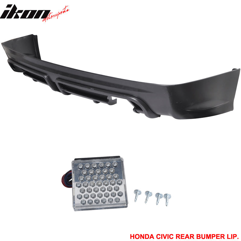 2006-2011 Honda Civic Mugen RR Dual Outlet Rear Bumper Lip Spoiler PP