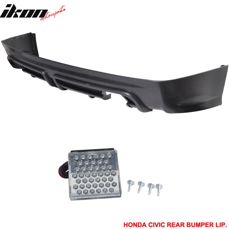 2006-2011 Honda Civic Mugen RR Dual Outlet Rear Bumper Lip Spoiler PP