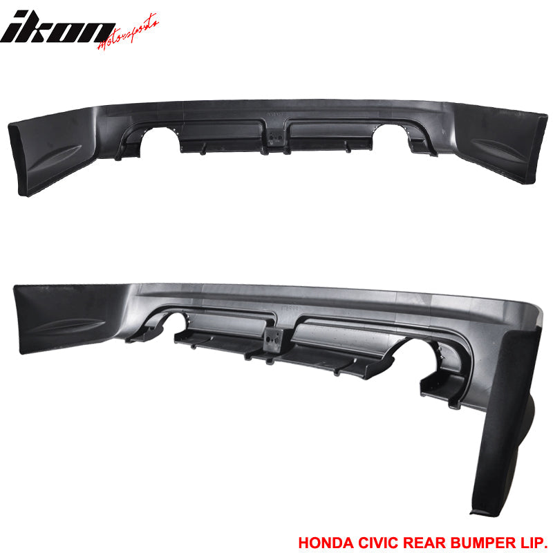 2006-2011 Honda Civic Mugen RR Dual Outlet Rear Bumper Lip Spoiler PP