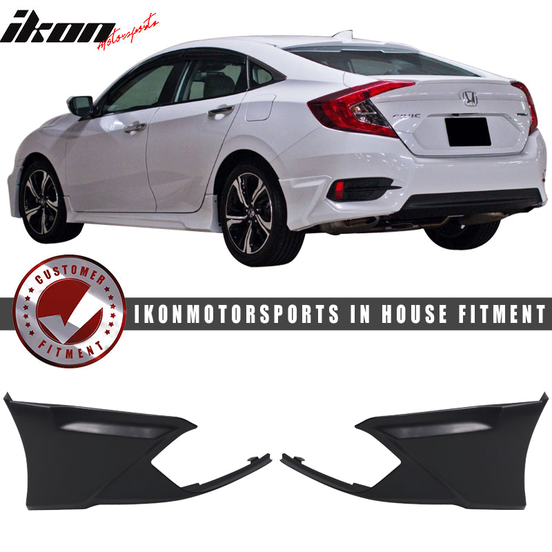 Fits 16-18 Honda Civic HF-P Front + Rear Bumper Lip + Side Skirts PP