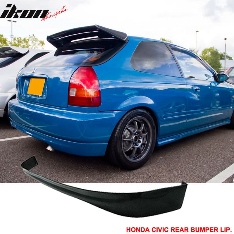 Fits 96-98 Honda Civic 3Dr SIR Front + Rear Bumper Lip Car