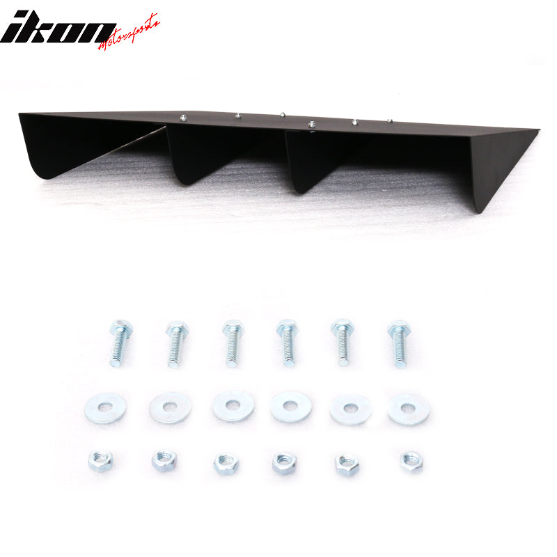 Universal 22" x 21" Texture Rear Bumper Canards 4 Shark Fins Aluminum