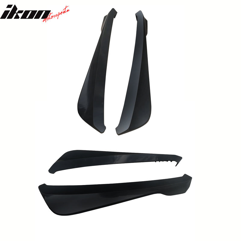 Universal V1 Style Unpainted 2PC Rear Bumper Lip Diffuser Splitters PP