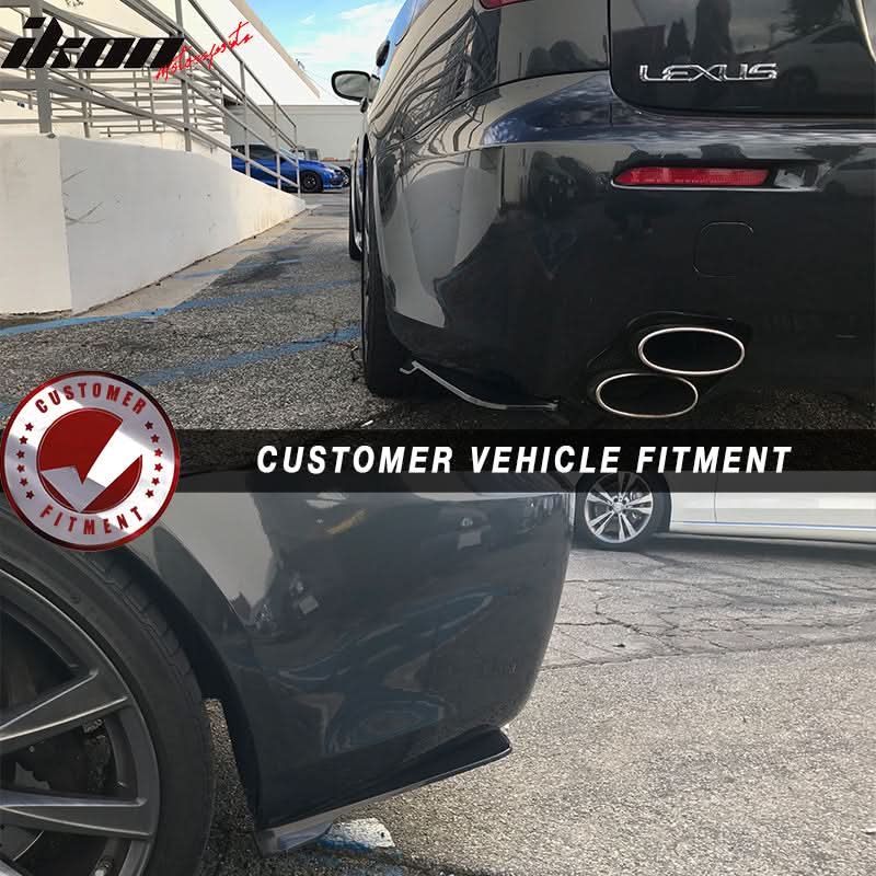 Universal V1 Style Unpainted 2PC Rear Bumper Lip Diffuser Splitters PP