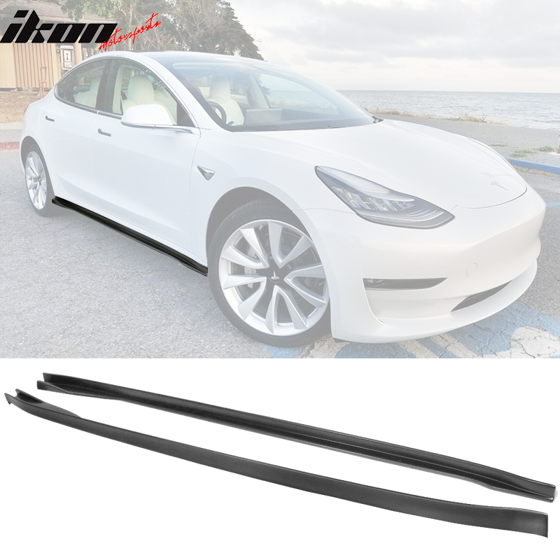 2017-2024 Tesla 3 IKON Style Side Skirts Extension PP