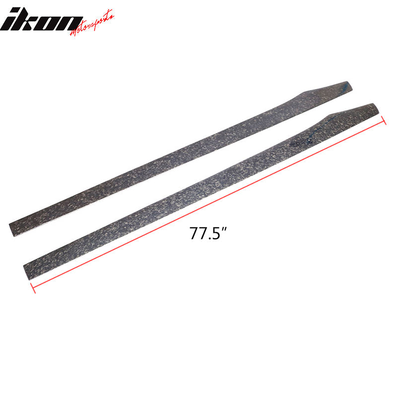 77.5" Side Skirt Extension Flat Bottom Line Lip - Forged Carbon Fiber