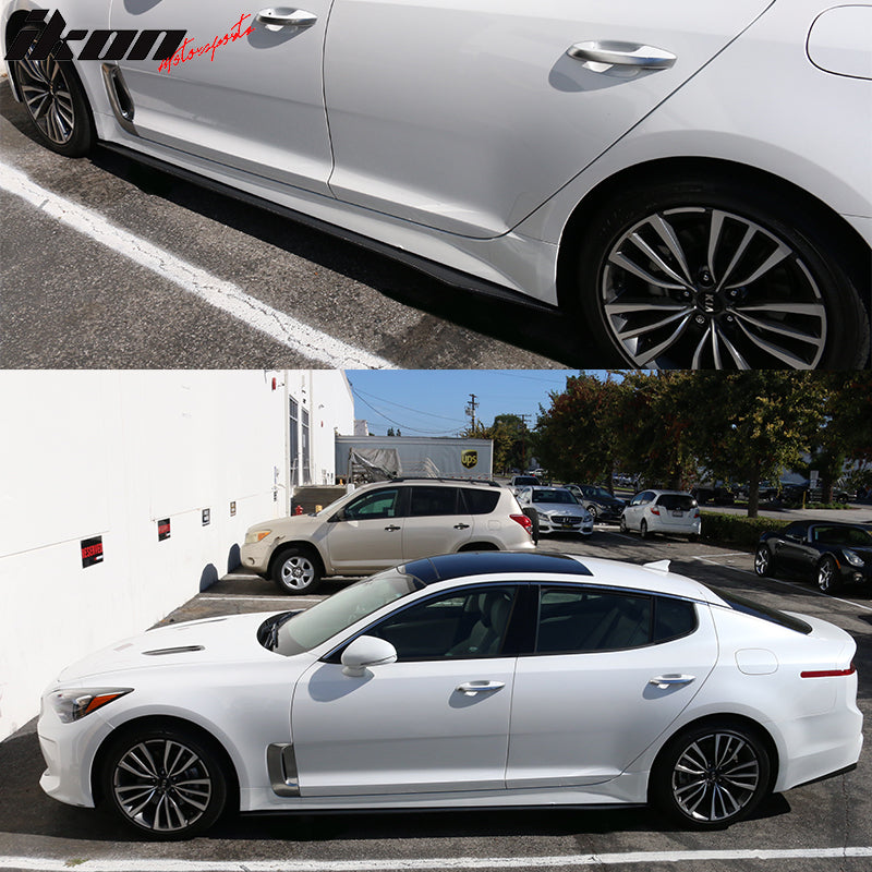 2018-2021 Kia Stinger Flat Bottom Line Lip Carbon Side Skirt Extension