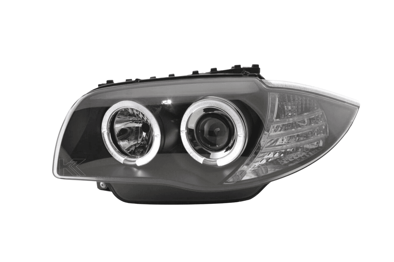 BMW 1-series E81 E82 E87 E88 Black Angel Eyes Headlight Set (2004-2011) - K2 Industries