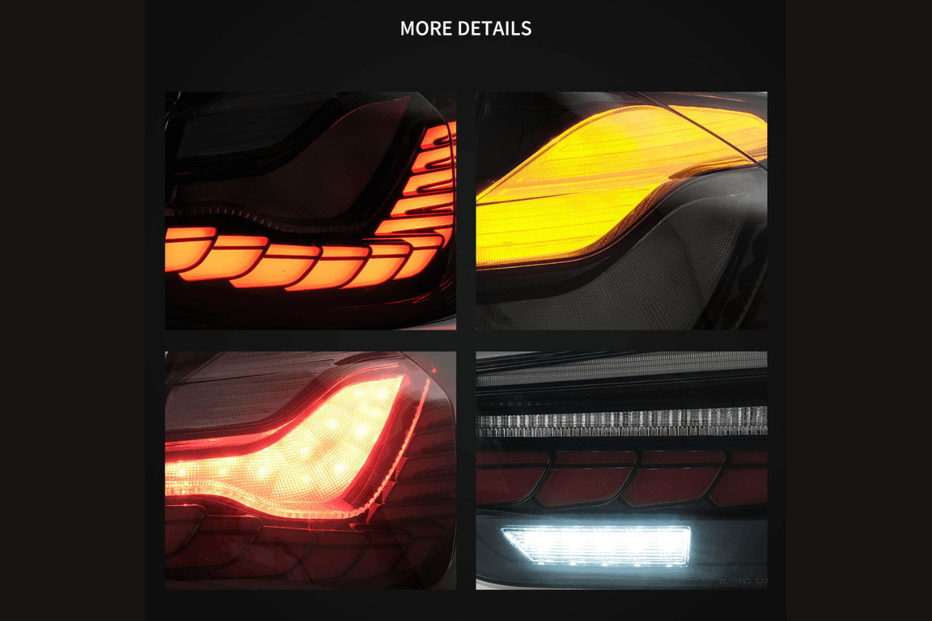 BMW 3-Series 6th Gen F30 F35 F80 GTS Style -Red or Smoked- OLED Dynamic Tail Lights (2012-2019) - K2 Industries