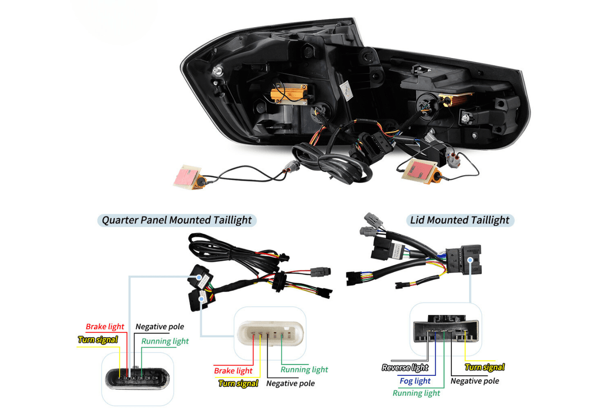 BMW 3-Series 6th Gen F30 F35 F80 GTS Style -Red or Smoked- OLED Dynamic Tail Lights (2012-2019) - K2 Industries