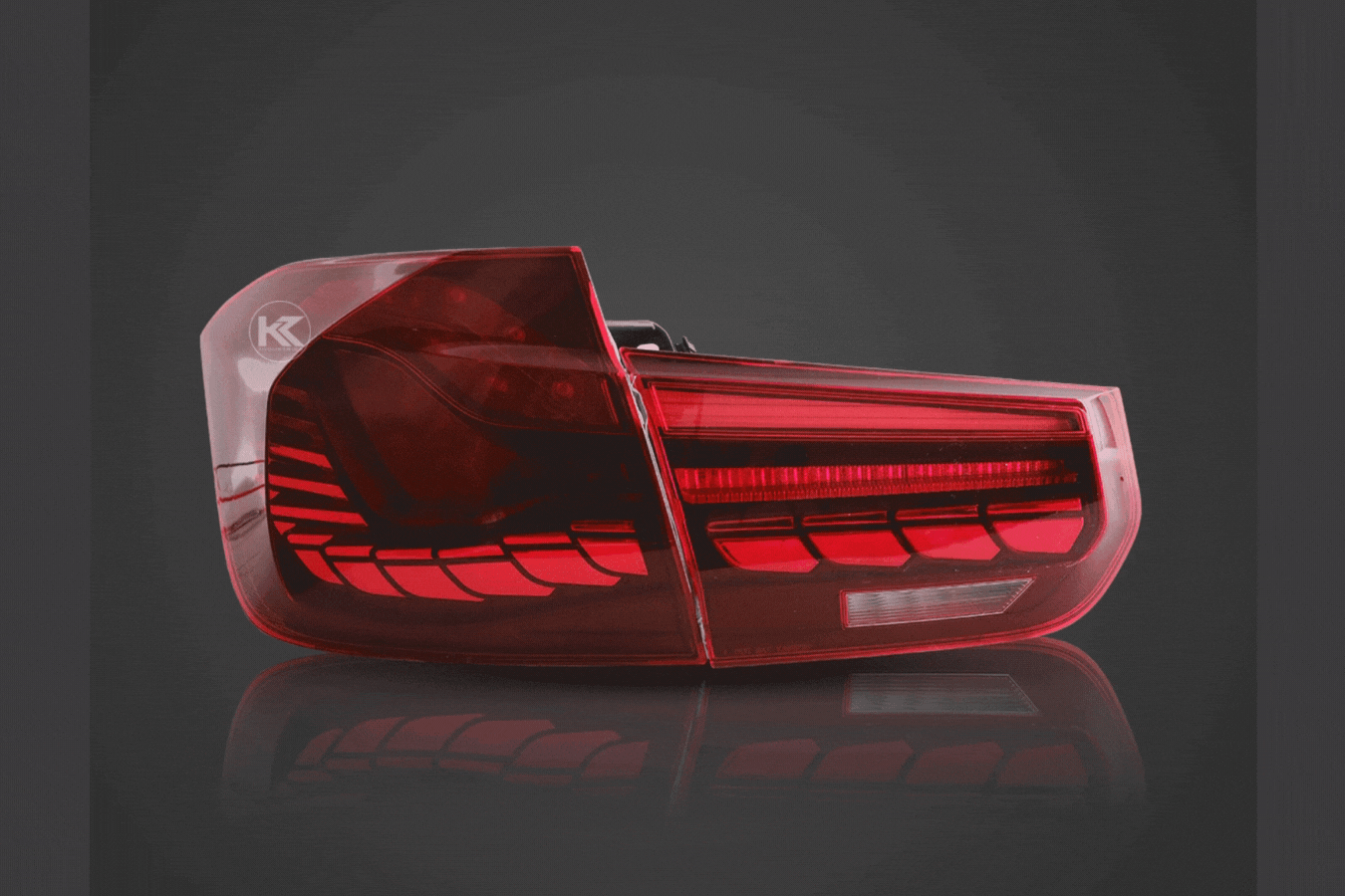 BMW 3-Series 6th Gen F30 F35 F80 GTS Style -Red or Smoked- OLED Dynamic Tail Lights (2012-2019) - K2 Industries