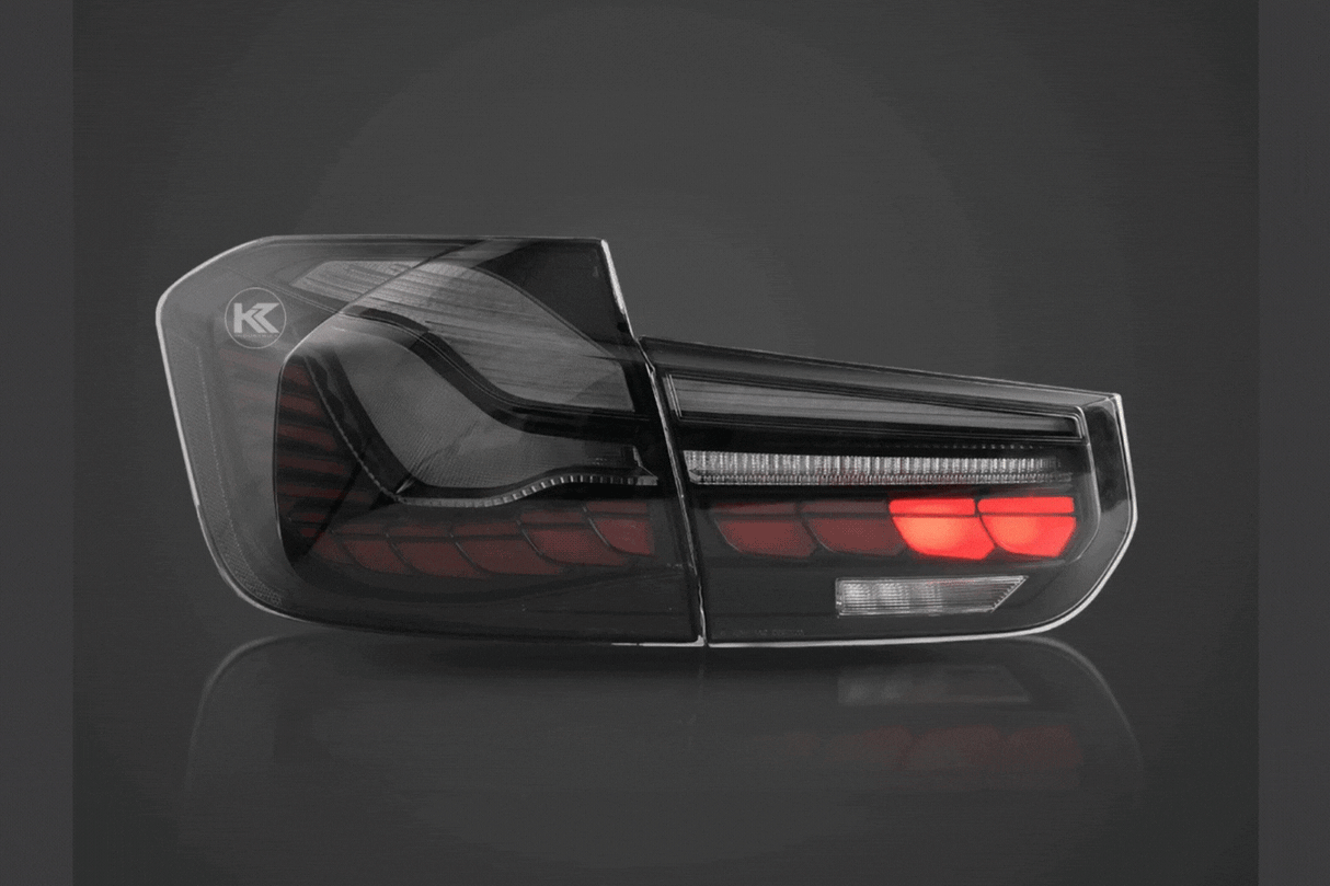 BMW 3-Series 6th Gen F30 F35 F80 GTS Style -Red or Smoked- OLED Dynamic Tail Lights (2012-2019) - K2 Industries