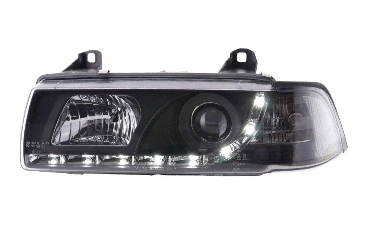 BMW 3-series E36 Coupe Black LED Headlights with Daytime Running Lights (1992-1999) - K2 Industries