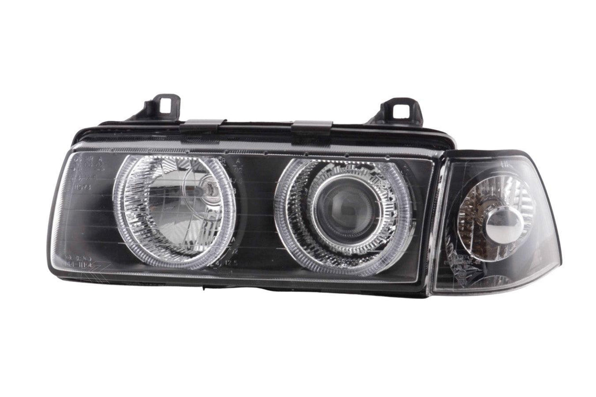 BMW 3-series E36 Coupe/Convertible Black Angel Eye Headlights (1992-1998) - K2 Industries