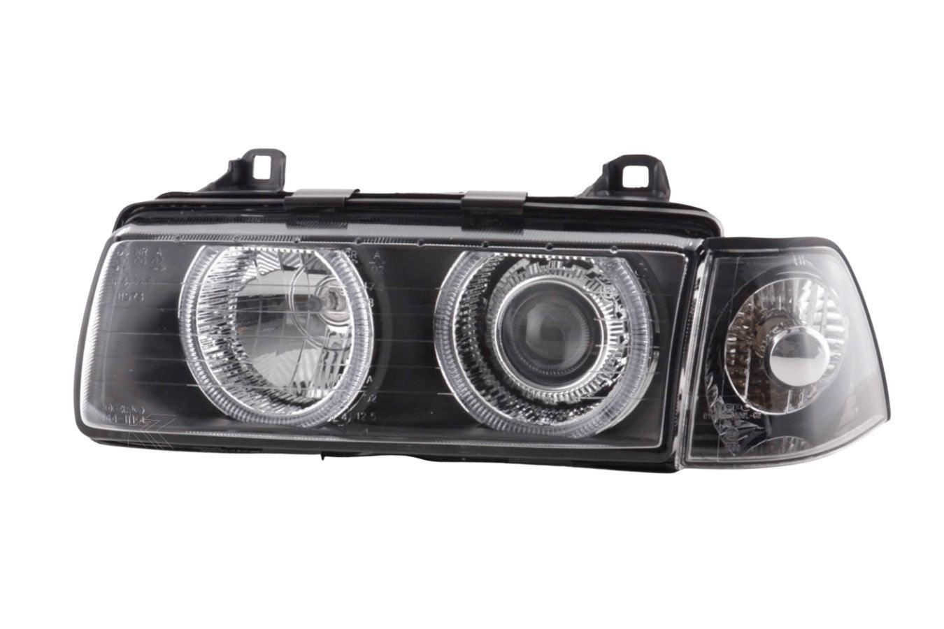 BMW 3-series E36 Coupe/Convertible Black Angel Eye Headlights (1992-1998) - K2 Industries