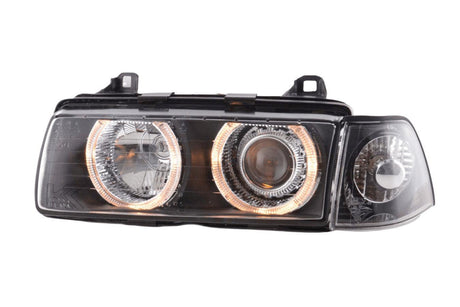 BMW 3-series E36 Coupe/Convertible Black Angel Eye Headlights (1992-1998) - K2 Industries