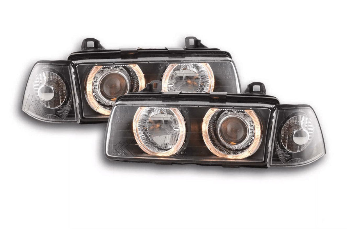 BMW 3-series E36 Coupe/Convertible Black Angel Eye Headlights (1992-1998) - K2 Industries