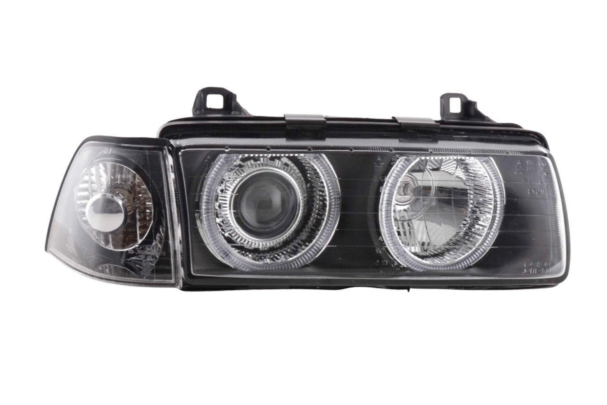 BMW 3-series E36 Coupe/Convertible Black Angel Eye Headlights (1992-1998) - K2 Industries