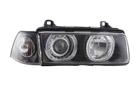 BMW 3-series E36 Coupe/Convertible Black Angel Eye Headlights (1992-1998) - K2 Industries