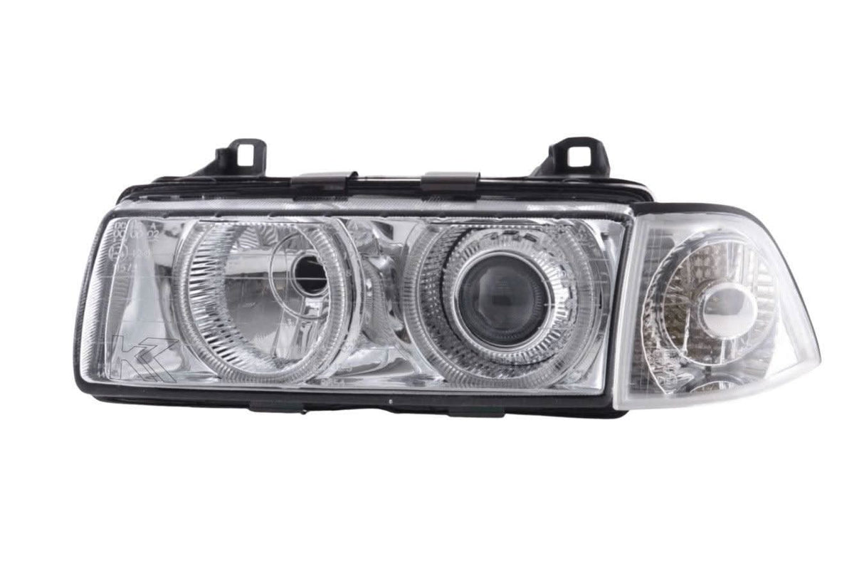 BMW 3-series E36 Coupe/Convertible Chrome Xenon Angel Eyes Headlights (1992-1998) - K2 Industries