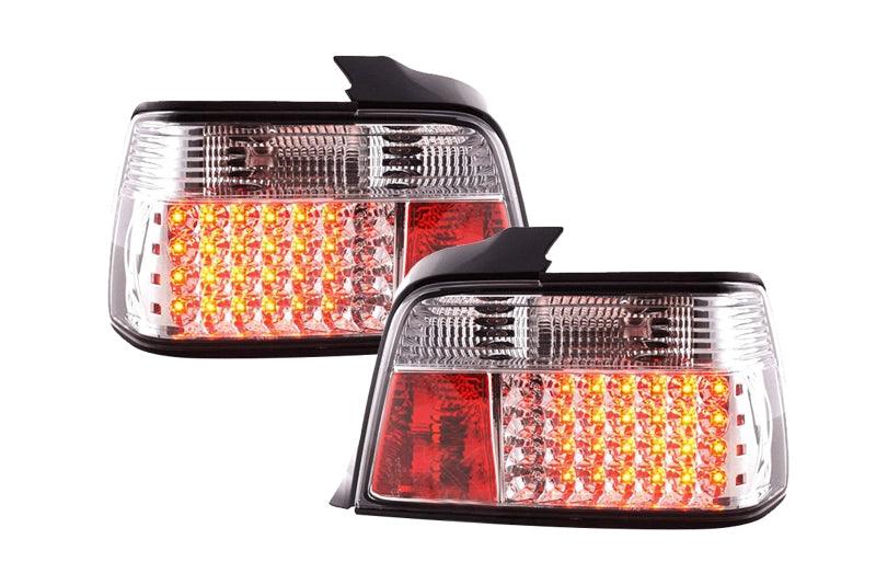 BMW 3-series E36 Sedan Chrome Clear LED Taillights Set (1991-1998) - K2 Industries
