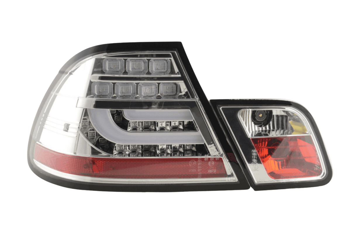 BMW 3-Series E46 Coupe Chrome Clear LED LightBar Taillights Set- Facelift (2003-2007) - K2 Industries