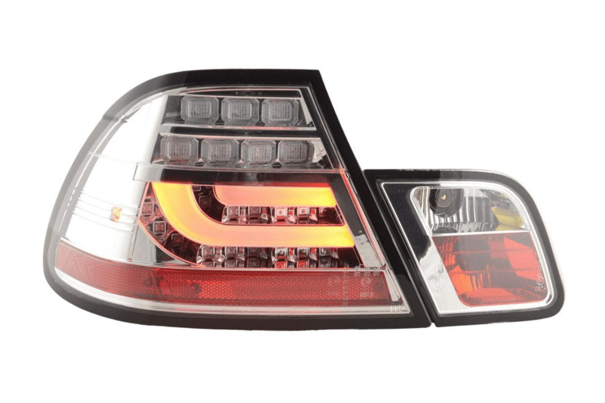 BMW 3-Series E46 Coupe Chrome Clear LED LightBar Taillights Set- Facelift (2003-2007) - K2 Industries