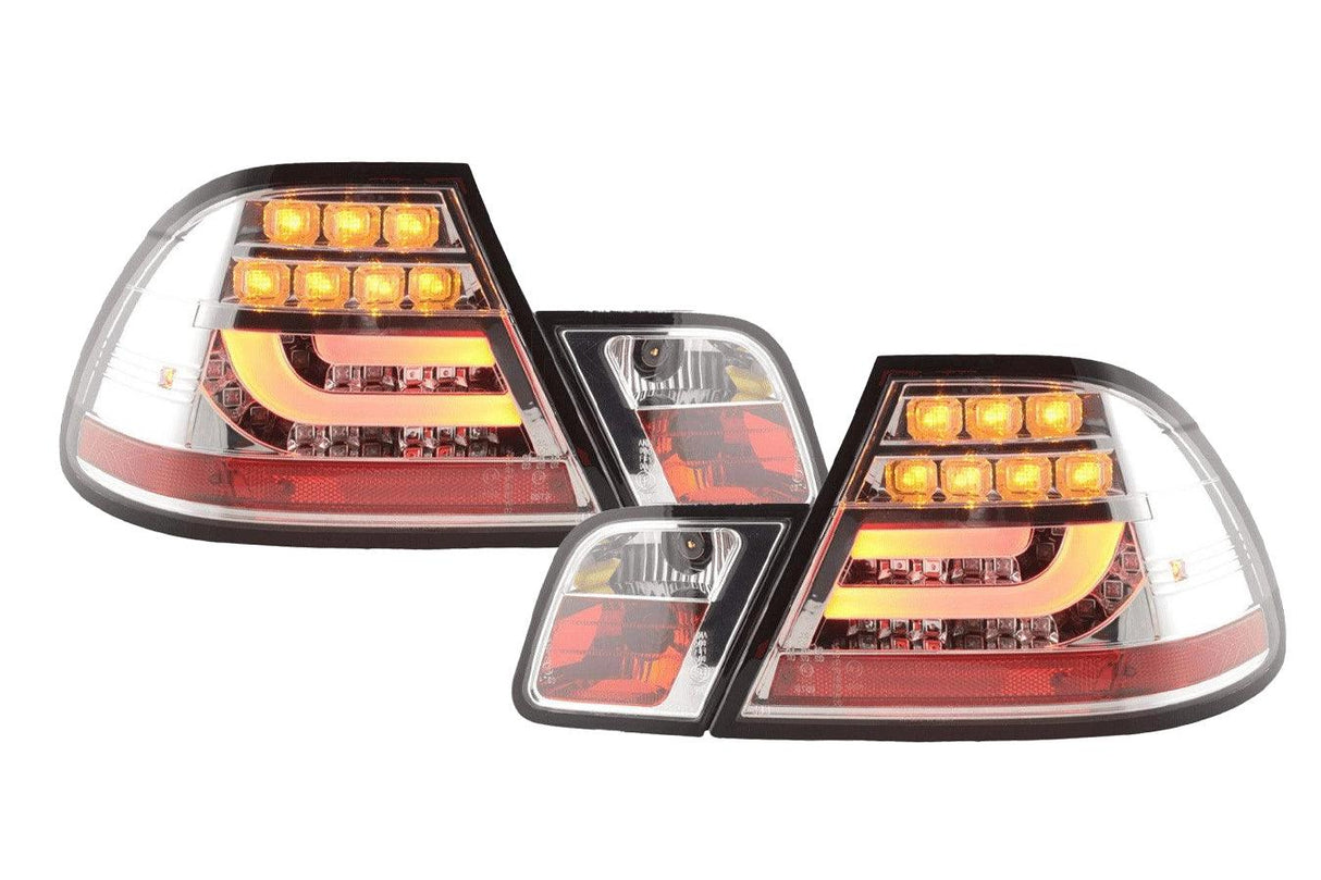 BMW 3-Series E46 Coupe Chrome Clear LED LightBar Taillights Set- Facelift (2003-2007) - K2 Industries