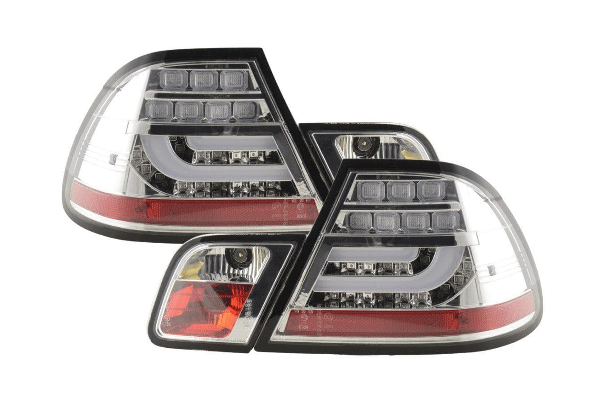 BMW 3-Series E46 Coupe Chrome Clear LED LightBar Taillights Set- Facelift (2003-2007) - K2 Industries