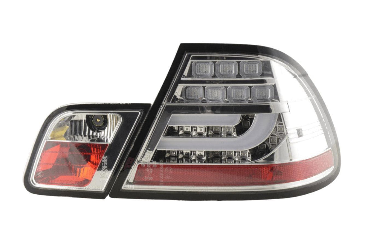 BMW 3-Series E46 Coupe Chrome Clear LED LightBar Taillights Set- Facelift (2003-2007) - K2 Industries