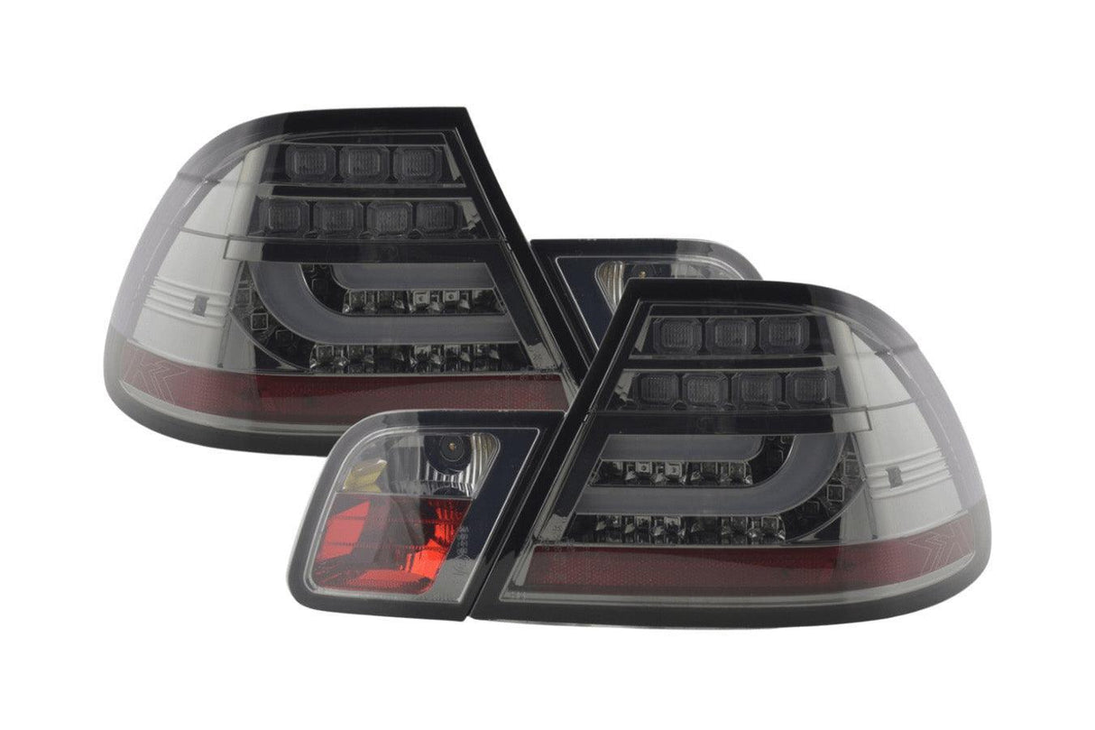BMW 3-series E46 Coupe Chrome/Smoked LED LightBar Taillights Set- Facelift (2003-2007) - K2 Industries