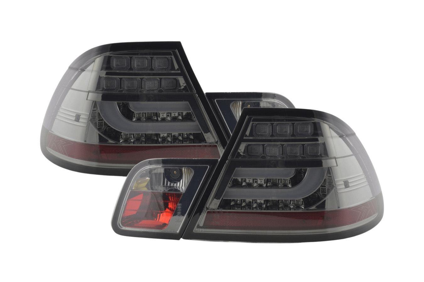 BMW 3-series E46 Coupe Chrome/Smoked LED LightBar Taillights Set- Facelift (2003-2007) - K2 Industries