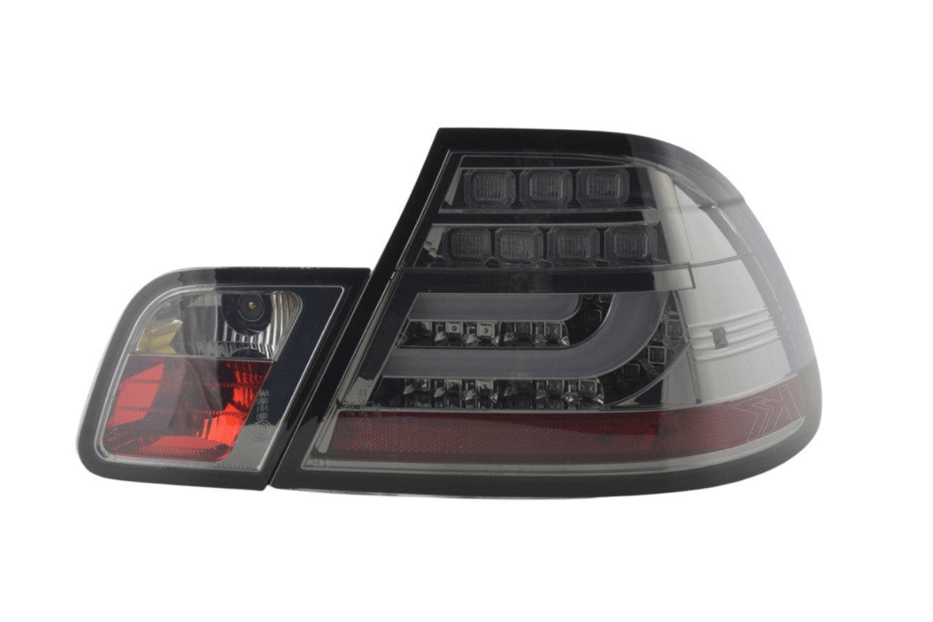 BMW 3-series E46 Coupe Chrome/Smoked LED LightBar Taillights Set- Facelift (2003-2007) - K2 Industries