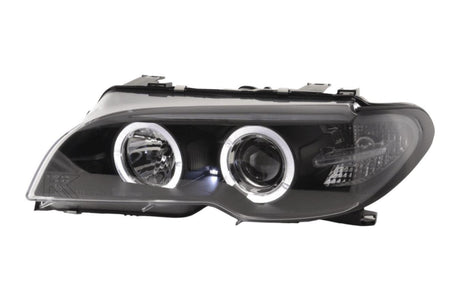 BMW 3-series E46 Coupe/Convertible Black Xenon Angel Eyes Headlights (2003-2005) - K2 Industries