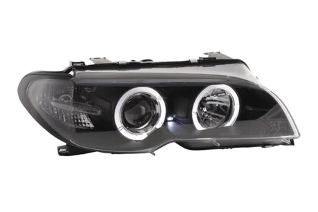BMW 3-series E46 Coupe/Convertible Black Xenon Angel Eyes Headlights (2003-2005) - K2 Industries