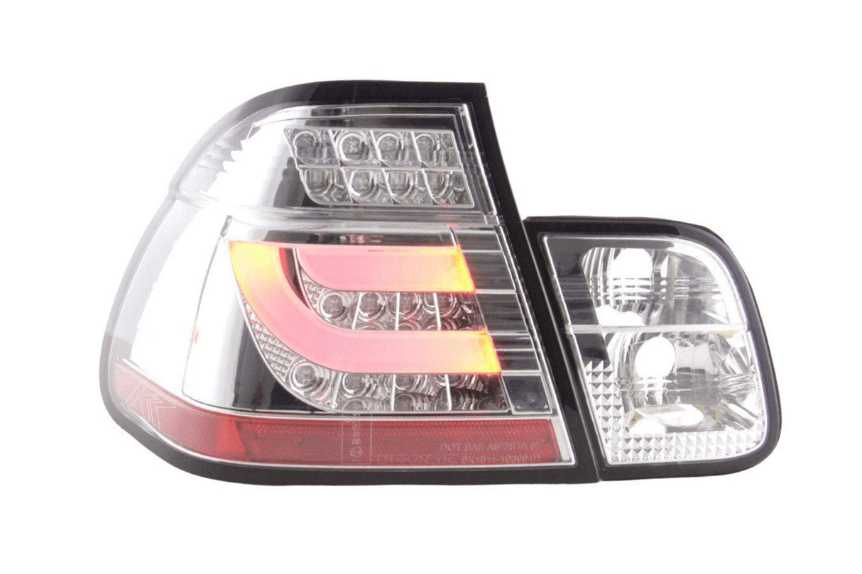 BMW 3-Series E46 Sedan Chrome LED LightBar Taillights - Pre Face Lift (1998-2001) - K2 Industries