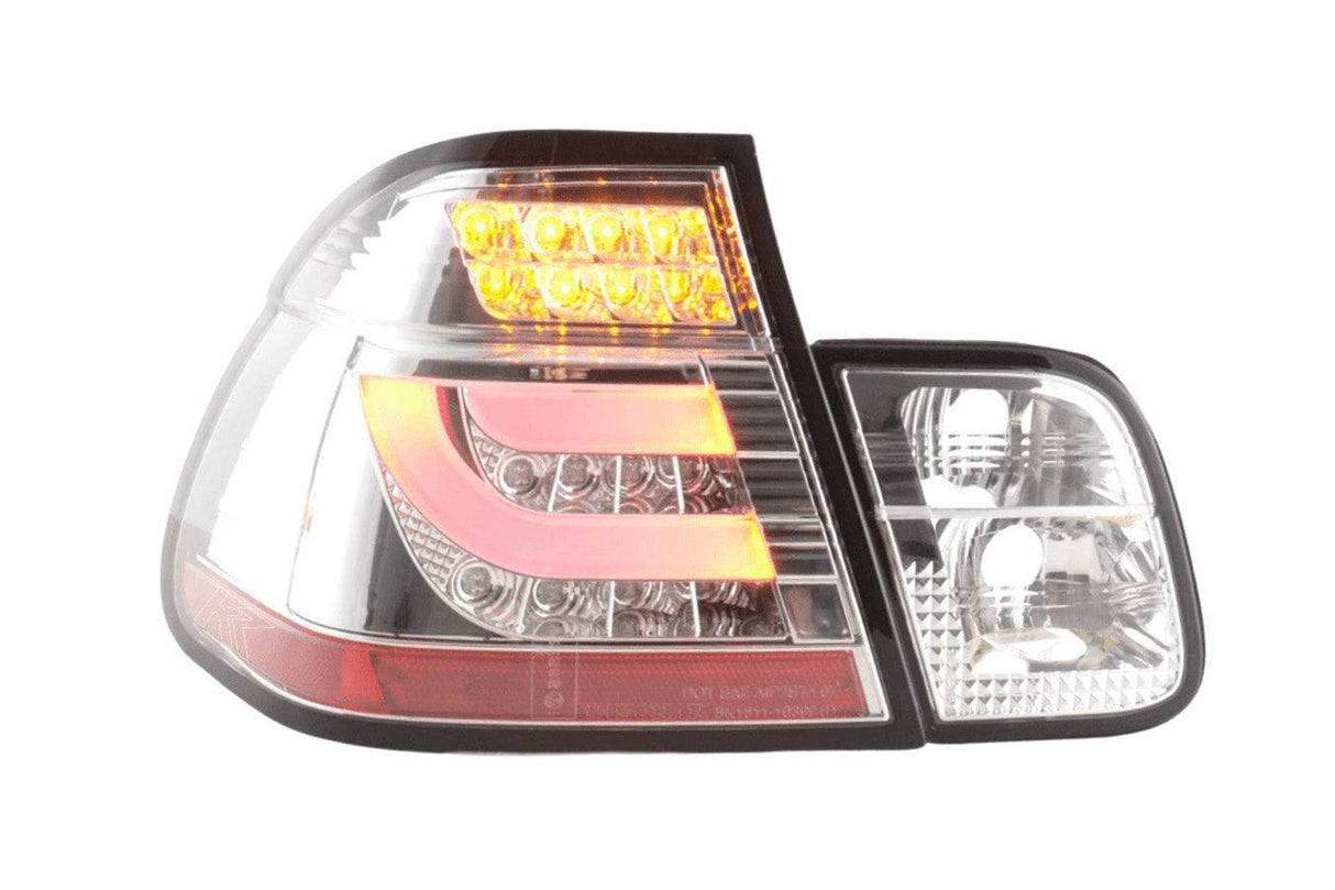 BMW 3-Series E46 Sedan Chrome LED LightBar Taillights - Pre Face Lift (1998-2001) - K2 Industries