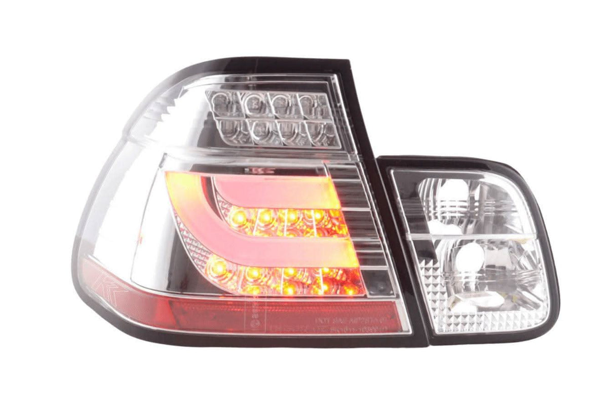 BMW 3-Series E46 Sedan Chrome LED LightBar Taillights - Pre Face Lift (1998-2001) - K2 Industries