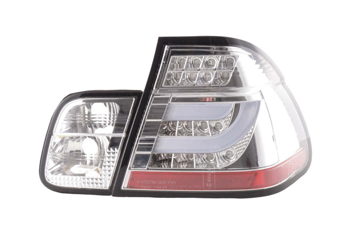 BMW 3-Series E46 Sedan Chrome LED LightBar Taillights - Pre Face Lift (1998-2001) - K2 Industries