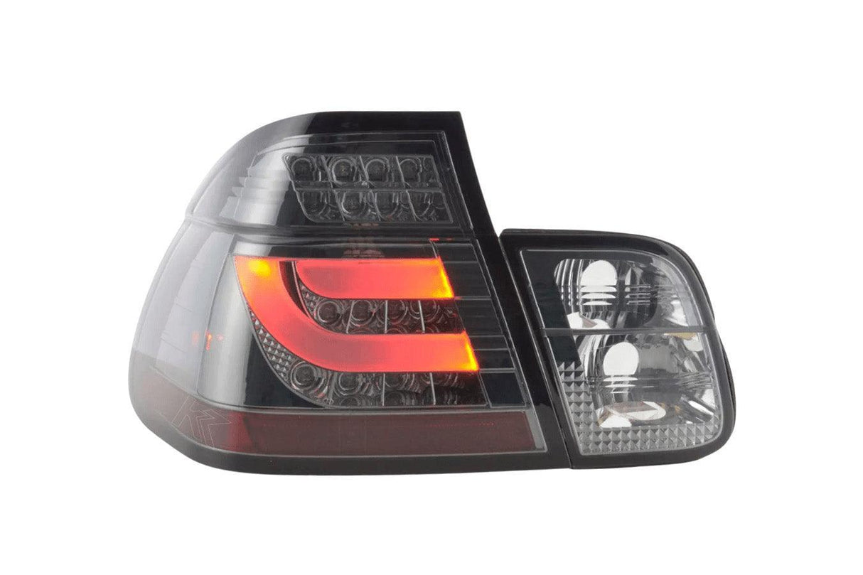 BMW 3-series E46 Sedan Chrome Smoked LED LightBar Taillights Set (1998-2001) - K2 Industries