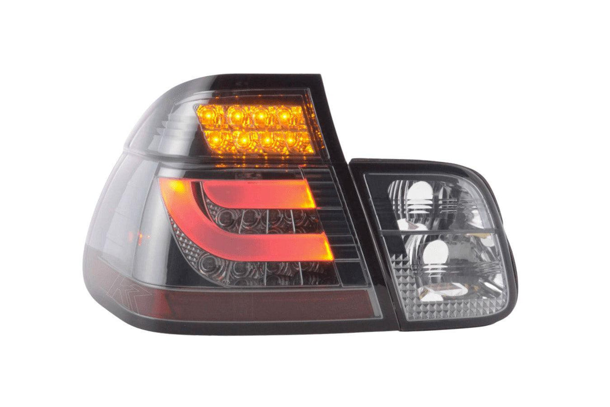BMW 3-series E46 Sedan Chrome Smoked LED LightBar Taillights Set (1998-2001) - K2 Industries