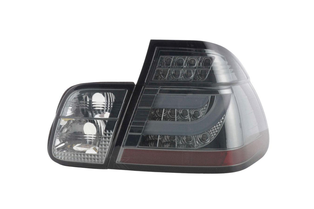 BMW 3-series E46 Sedan Chrome Smoked LED LightBar Taillights Set (1998-2001) - K2 Industries