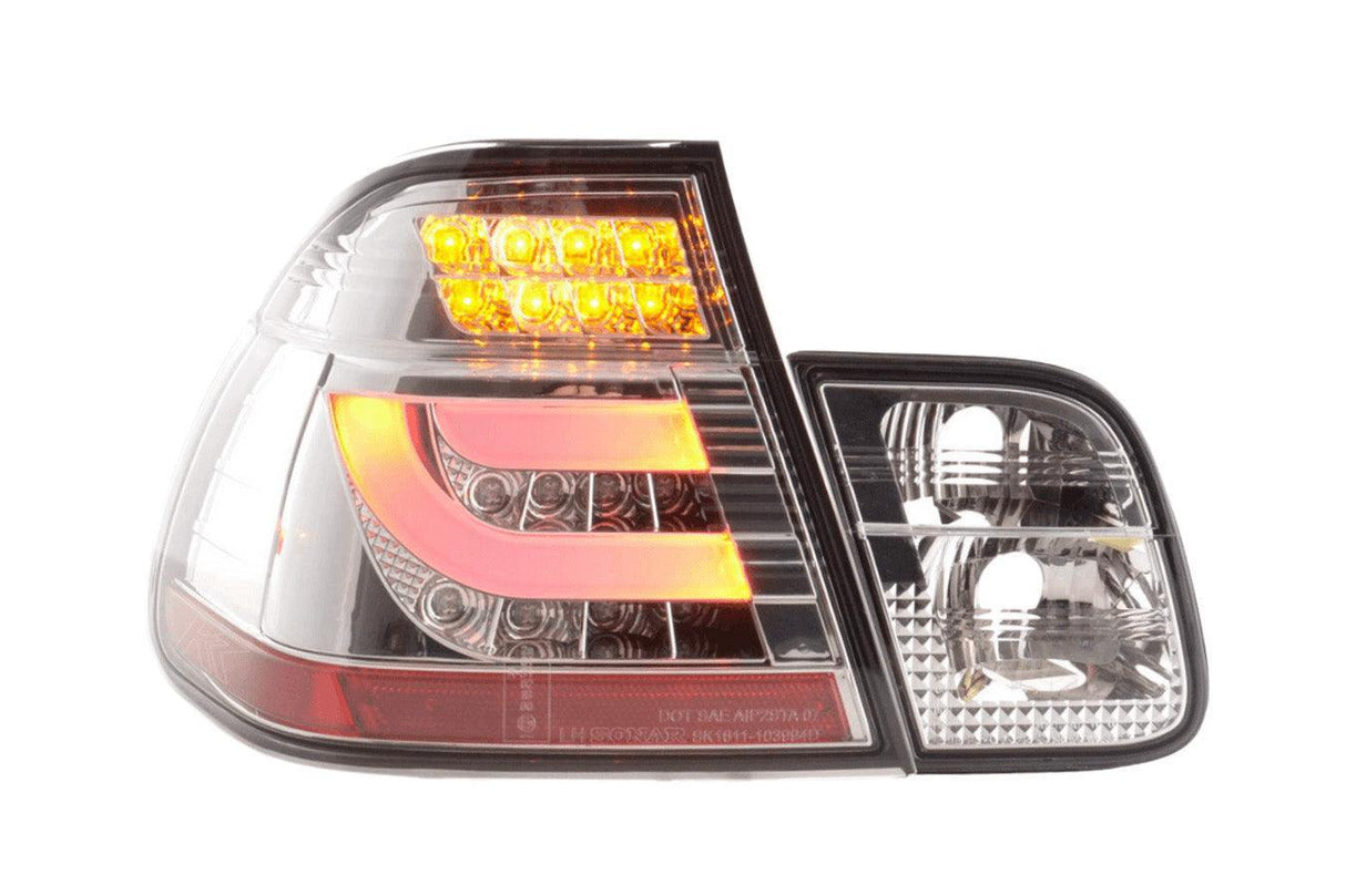 BMW 3-series E46 Sedan Chrome/Clear LED LightBar Taillights Set- Facelift (2002-2005) - K2 Industries