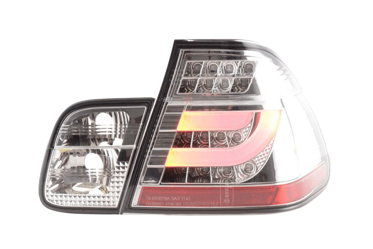 BMW 3-series E46 Sedan Chrome/Clear LED LightBar Taillights Set- Facelift (2002-2005) - K2 Industries
